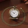 Retro Fashion Men's Pocket Watch Casual Mens Hollow Out Design Vintage Coppery Quartz Watch,ideal Choice for Gifts To Men