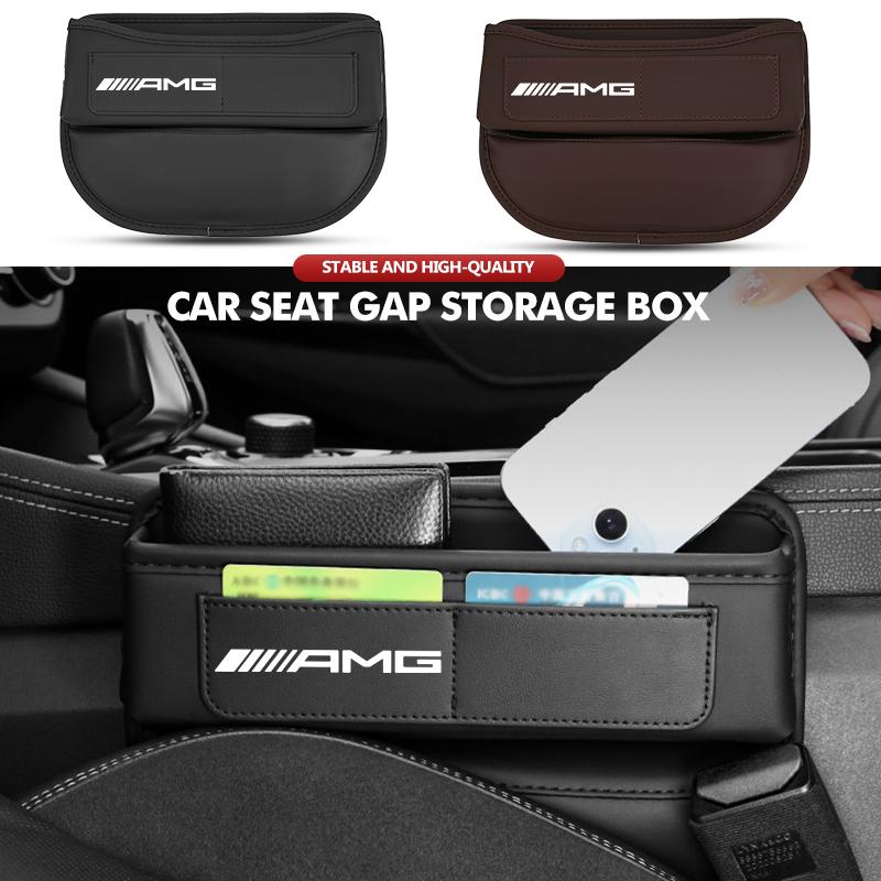 AAVF1 Car Logo Seat Gaps Filler Organizer Leather Gap Storage Bag Interior Accessories For AMG Mercedes Benz CITAN VITO SPRINTER CLS
