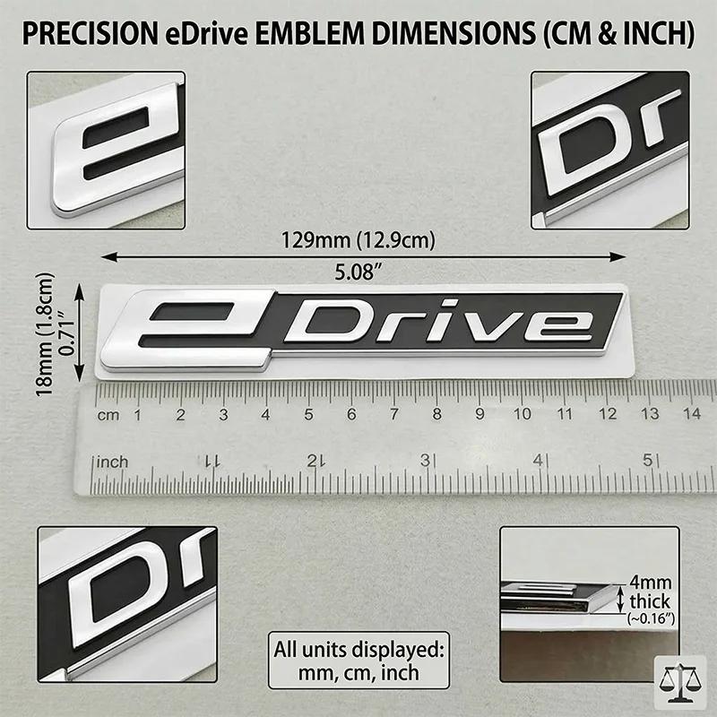 3D ABS eDrive Emblem Badge Car Decal Zinc Alloy Sticker For BMW EV Hybrid i3 i8 330e 530e X5 Trunk Fender Auto Accessories xf8