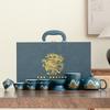 Premium Gift Box Ru Kiln Tea Set, Complete Set of Tea Making, Kung Fu Teapot, Guochao Gift Box