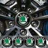 AAAIZ1 56MM Wheel Hub Cap Sticker Car Caps Rim Stickers Badge Cover For Skoda Octavia KAMIQ KODIAQ SUPERB RAPIDFABIA YETI