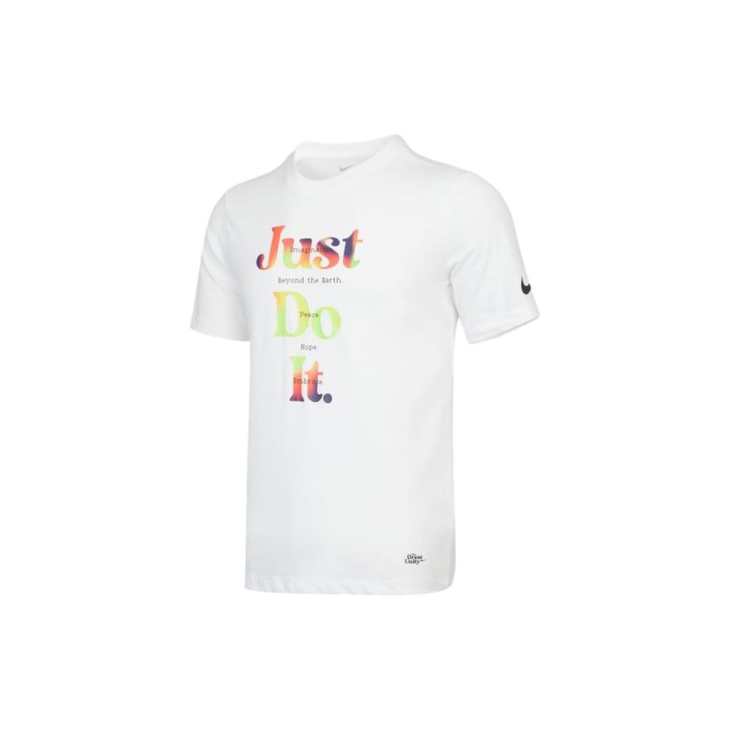 Nike T Shirts Men's White Crew Neck Moderate Straight Fit DM7908-100