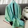 Casual Luxury Fashion Design  Silk Scarf Women Gradient Color Shawl Scarves Smooth Soft Muffler Hair Wraps Hijab