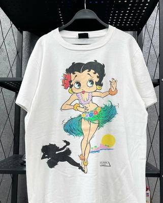 Винтажная футболка унисекс Betty Boop ‘Гавайский танец’ Ретро Белая S-4XL