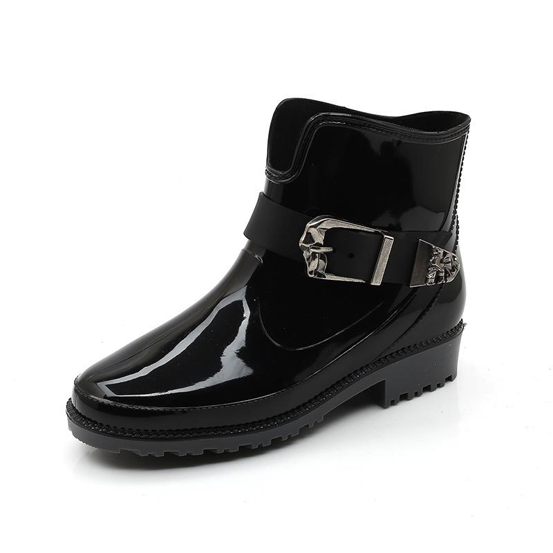 Непромокаемые ботинки, женская непромокаемая обувь на платформе, модные уличные непромокаемые ботинки с пряжкой, женская нескользящая обувь для воды, новинка 2024 г.
