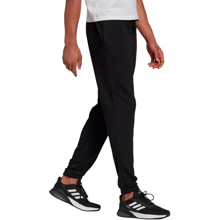 Adidas Knitted Sweatpants Men's Black Moderate Cuffed Pants GK8897