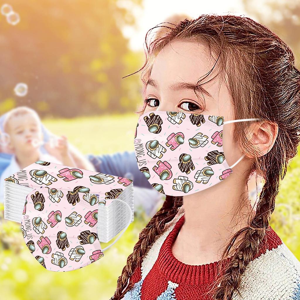 Детская маска Nikitas с героями мультфильмов, одноразовая маска для лица, промышленная 3-слойная ушная петля, 50 шт.