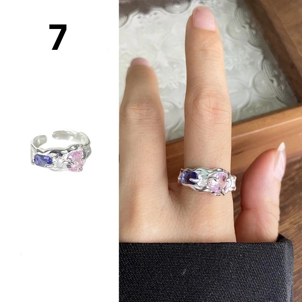 Simple Design Zircon Ring Minimalist Handmade Gemstone Ring Opal Ring  Party Jewelry