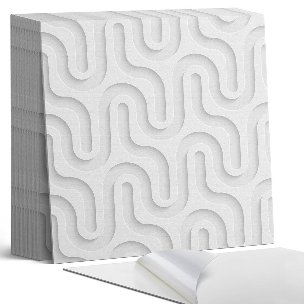 Komplet Kafelków Pcv Z Dekorem Do Kuchni Lub Łazienki Fale W Warstwach 3D 20X20X20 Cm