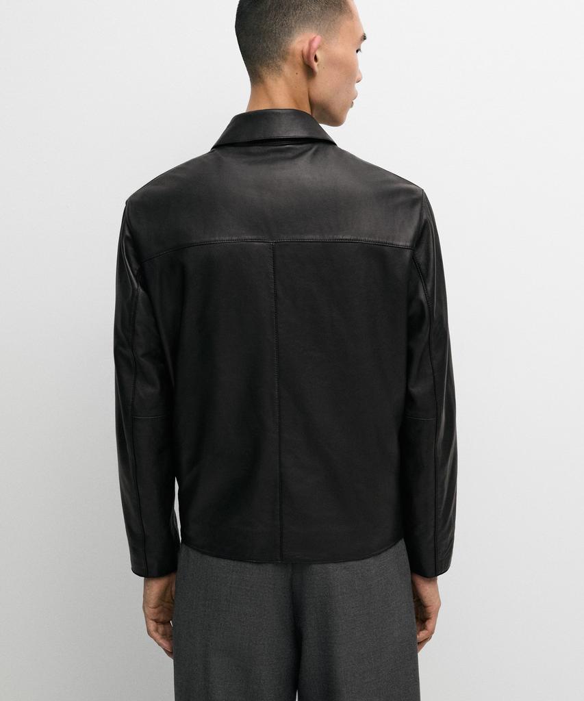 Кожаная куртка Massimo Dutti с карманами из кожи наппа