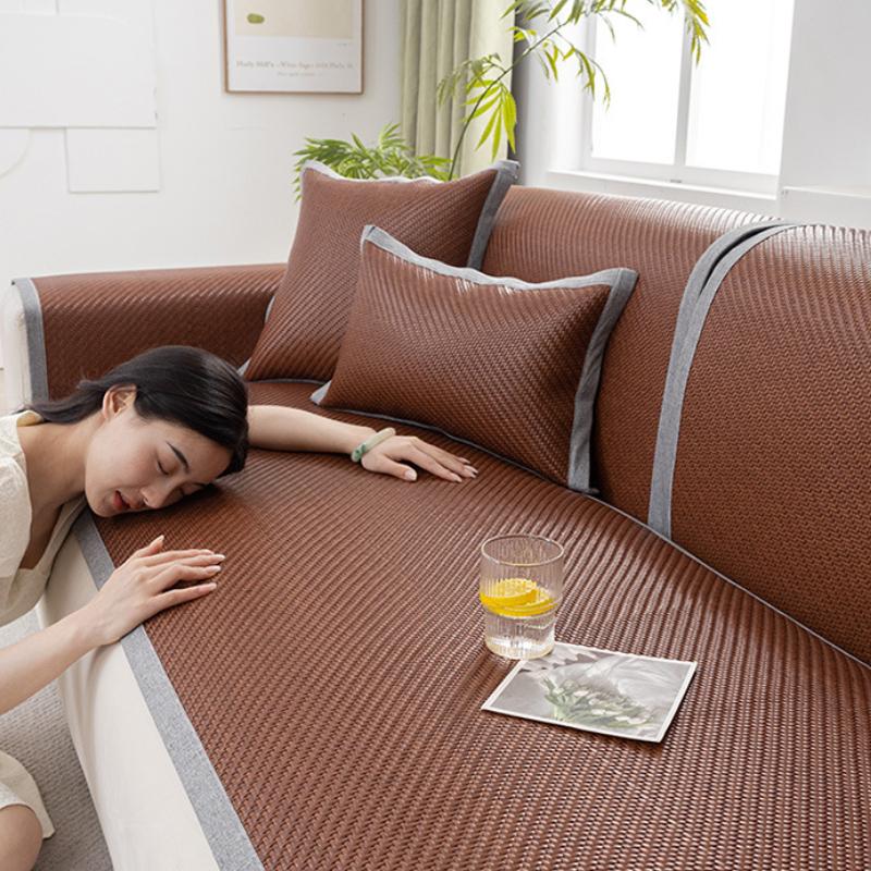 Подушка для дивана Летний нескользящий ротанговый коврик Коврик Подушка Холодная подушка Чехол для дивана Летний Новый Чехол для дивана