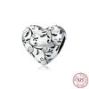 925 Sterling Silver Heart Paw Clear Snowflake Sparkling Crown Pumpkin Charm Bead Fit Woman's Bracelet
