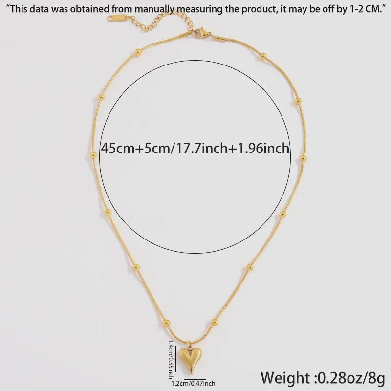 Женское высококачественное ожерелье из нержавеющей стали с бусинами Love и цепочкой-змейкой - европейская и американская мода 