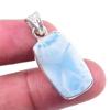 Natural Republic Larimar Gemstone 925 Solid Sterling Silver Pendant 1.25'' J8q86