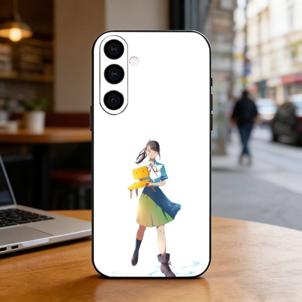 Suzume Iwato Suzume Phone Case For Samsung Galaxy A73,A72,A71,A70,A53,A52,A51,Soft Silicone Black Cover