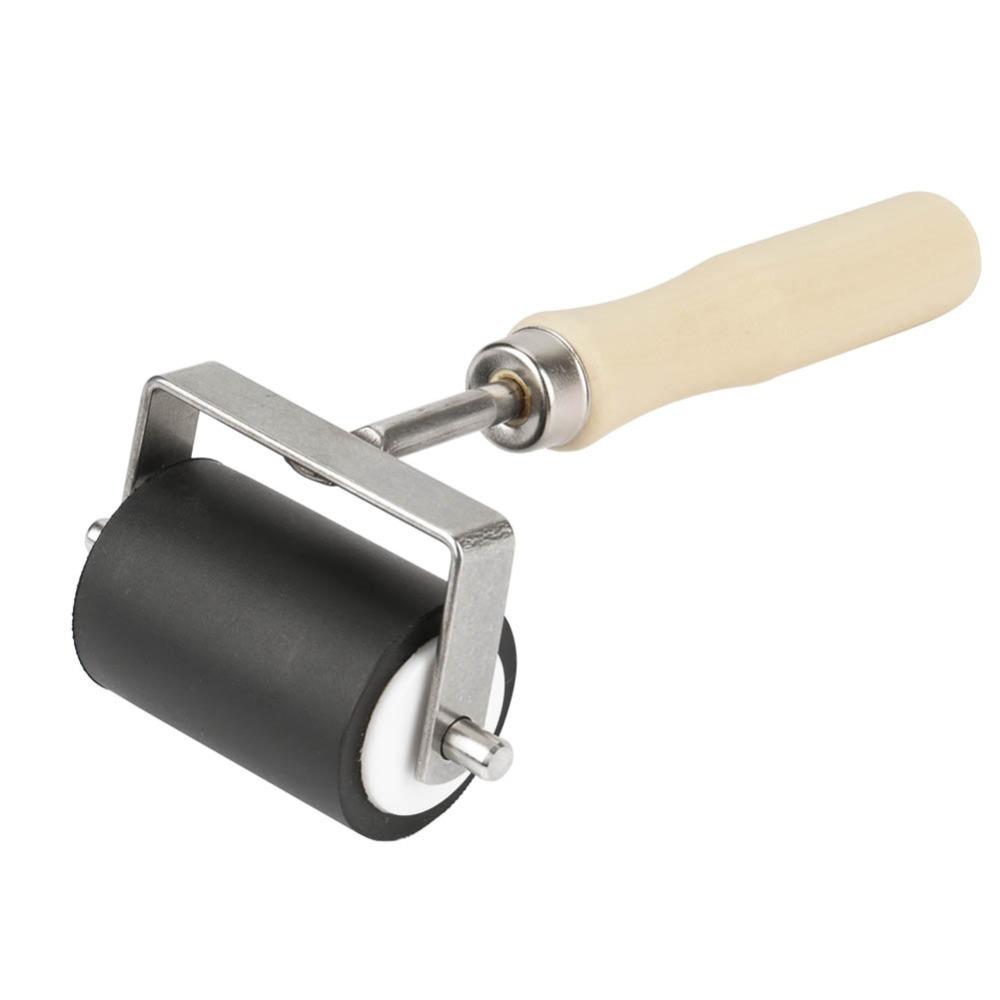 Wood Grip Ink Roller Elastic Rubber Art Ink Spreader Printmaking Rolling Tool Oil Painting Coating