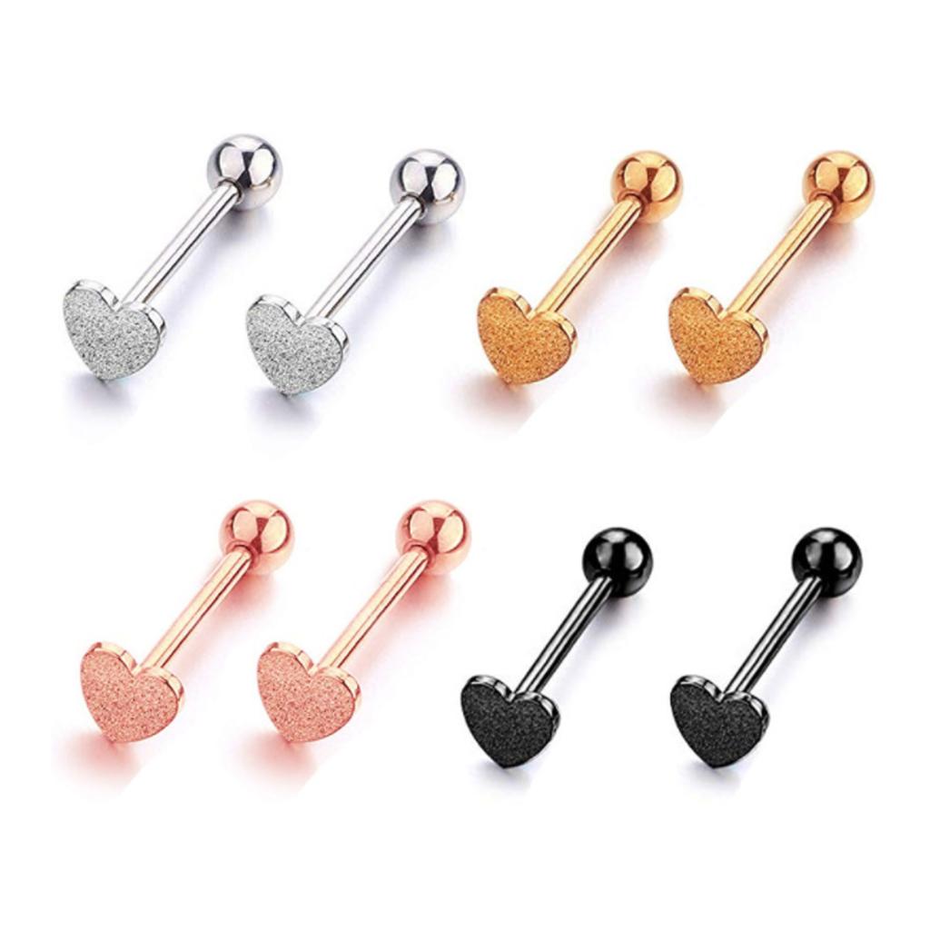 Tongue Surgical Steel Heart Barbell Body Piercing Body Labret Pin Nipple Nail Ear Piercings Stud Lip Piercing
