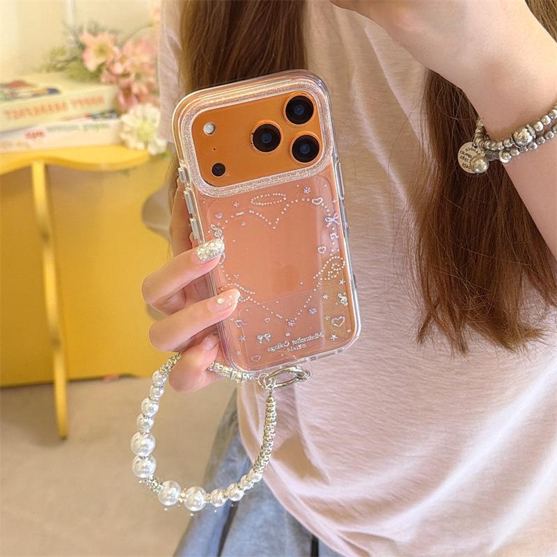 Позолоченный чехол для телефона с крыльями-сердечками для iPhone 17/16 Pro Max/15/14