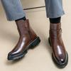 Versatile and Fashionable Leather Men Casual Boots Luxurious and Simple Business Office High Top Boots Comfortable Chelsea Boots