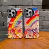 Stylish and Elegant Glitter Lens Film Rainbow Butterfly Case for iPhone 16 Pro Max 15 14 Plus 13 12 11 Invisible Stand All-Inclusive Cover