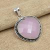 Граненый розовый халцедон драгоценный камень 925 твердое серебро ручной работы очаровательный кулон ювелирные изделия