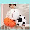 Fun And Serene Plush Sports Animal Decor Pillow For Kids Featuring Basketball And Football Styles