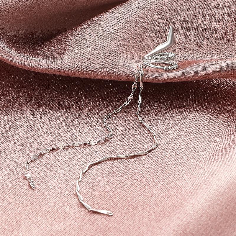 1 шт. Минималистичная металлическая серьга-кисточка в виде крыла бабочки, длинная цепочка, клипса для ушей, женское украшение для повседневного ношения