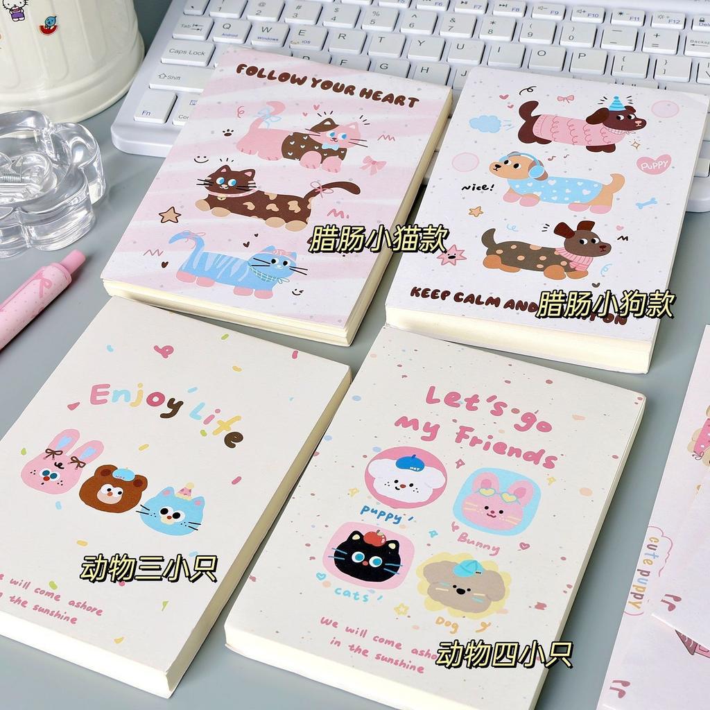 Cute Animal A6 Blank Notebook High Value Thickened Girl Heart Student DIY Flip Hand Ledger Durable