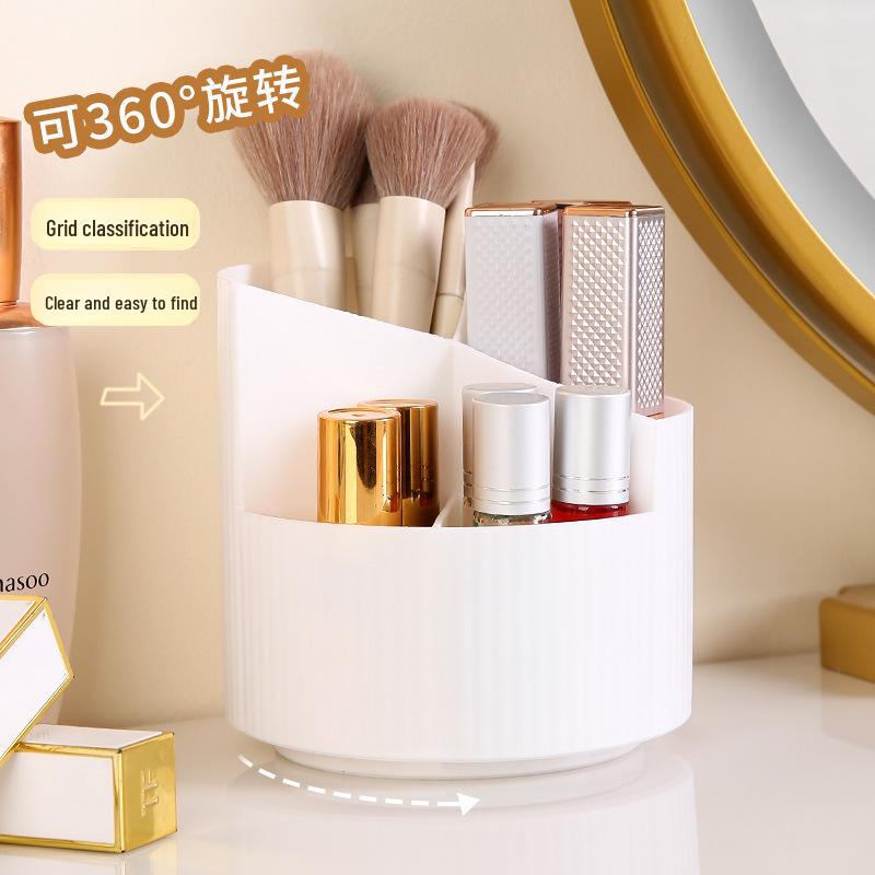 Портативный вращающийся держатель для кистей для макияжа: Вместительное хранилище для помады, карандаша для бровей, кисточек для теней и канцелярских принадлежностей.