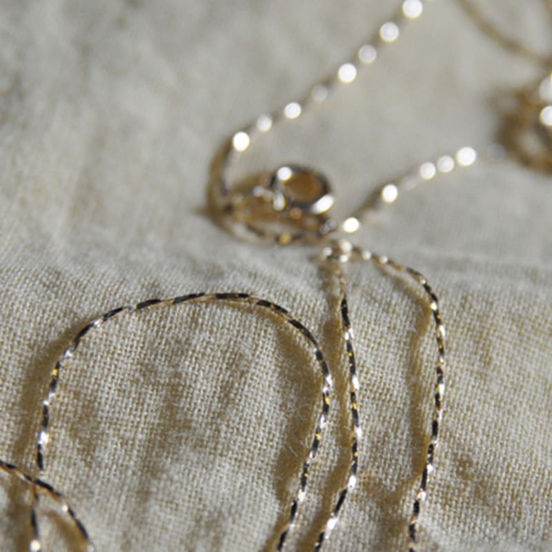 NJ JEWELRY Проволочная шелковистая цепочка #скручивание Ожерелье (14к/18к)