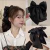 Classic Big Bow Hair Clips Black Hair Ribbons Fashion Hair Grip  Women Girls
