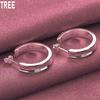925 Sterling Silver Round Piercing Earrings Fashion Wedding Jewelry