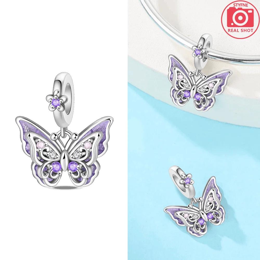 Copper Heart Shaped Guardian Color Romantic Retro Butterfly Charms Beads Fit 3Mm Original Bracelets Diy Jewelry Gift