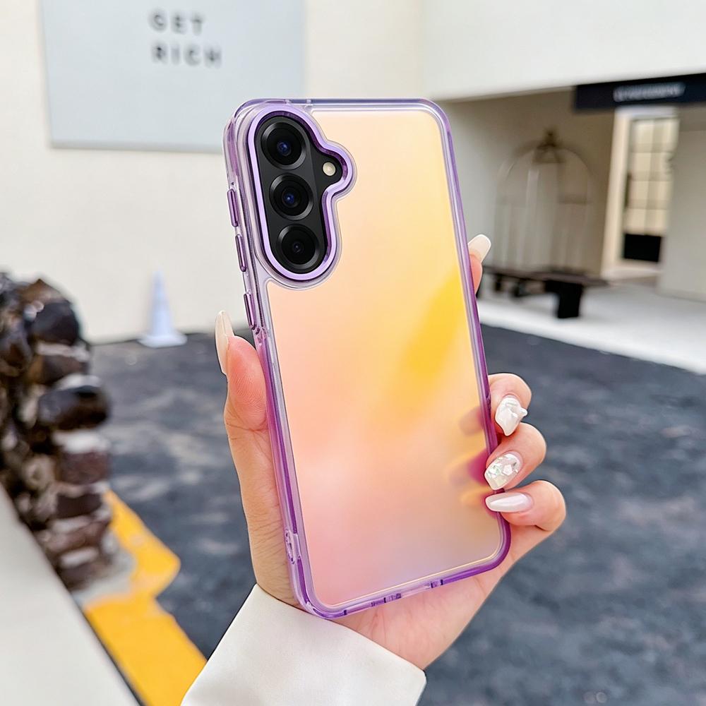 KEYSION Лазерный градиентный цветной чехол для телефона Samsung A56 5G A36 A26 Мягкий ТПУ+ПК Ударопрочная задняя крышка для Galaxy A16 4G 5G