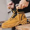 Fashion Men's Niche High Top Thick Soled Casual Short Boots 2025 Winter Fashion Trend Versatile Comfortable Non Slip Chunky Ankle Boots