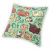 Guinea Pig Huddle Square Pillowcase Polyester Linen Velvet Pattern Zip Decorative Pillow Case Home Cushion Cover 45X45