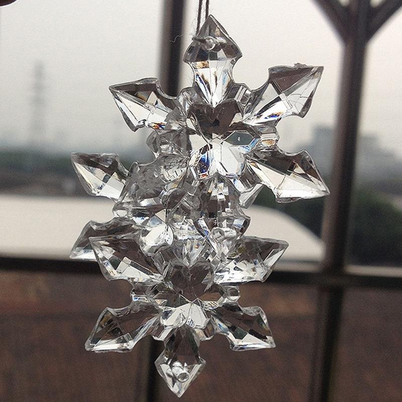 10 шт. Прозрачные снежинки Подвески на елку Рождественские украшения для вечеринки Фестивальное украшение KTY
