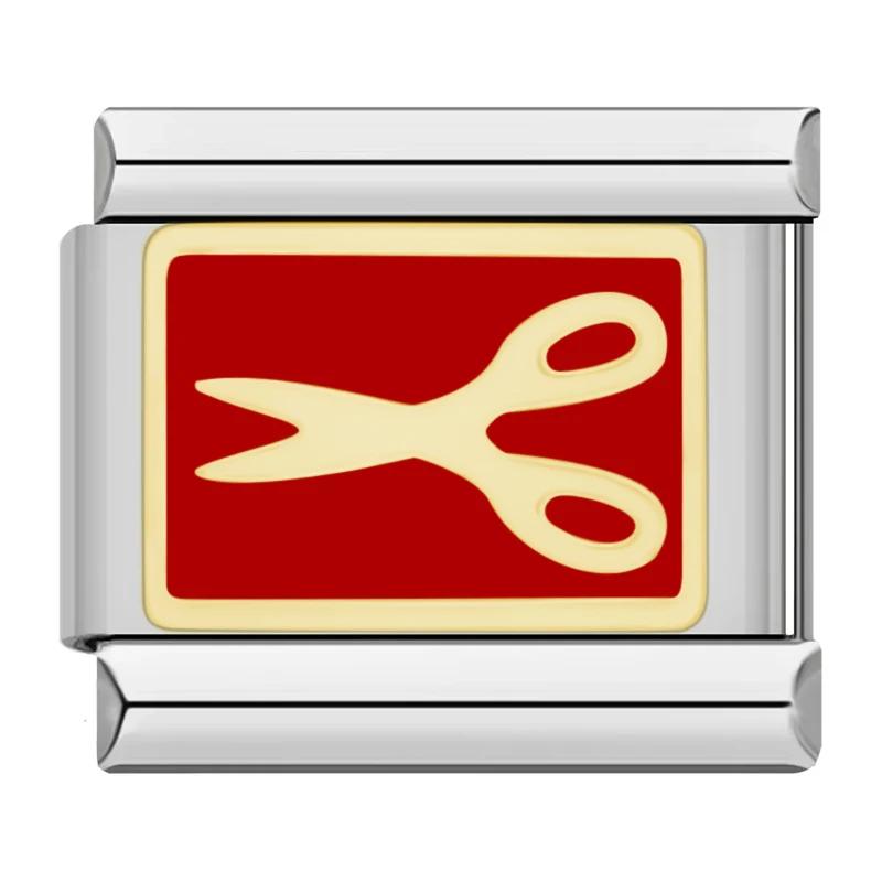 Hapiship 2024 женские красные глазурованные цветочные сердечки Kiss Me подвески итальянские звенья подходят для браслета из нержавеющей стали 9 мм изготовление ювелирных изделий ZH003