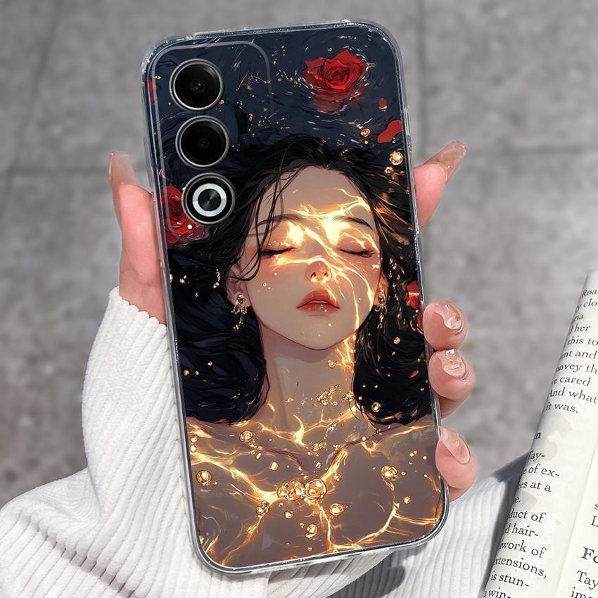 Роскошный противоударный чехол для телефона Oppo A3 A5 A1 Pro A3x AX5 AX5s A7 A8 Ace2 с милыми цветочными узорами, прозрачная защита из ТПУ, задняя крышка для корпуса Oppo