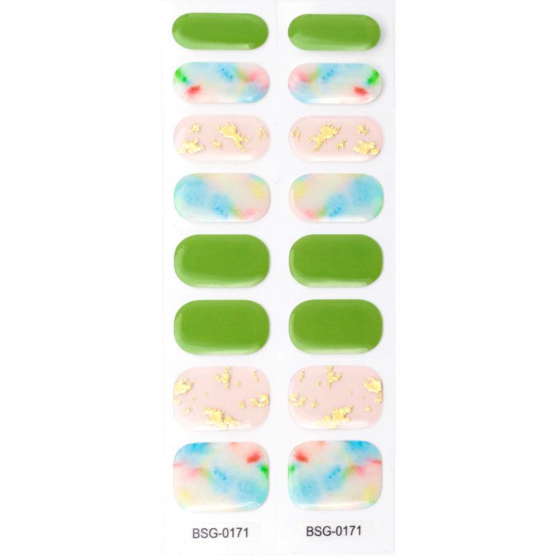 Наклейка для ногтей с рисунком 5D Полуотвержденная гелевая наклейка для ногтей декоративная Бронзовая