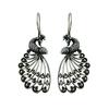 Женские черные филигранные серьги-подвески с павлином - Винтажные готические эффектные украшения, дизайн веера в стиле ар-деко, легкие металлические модные серьги