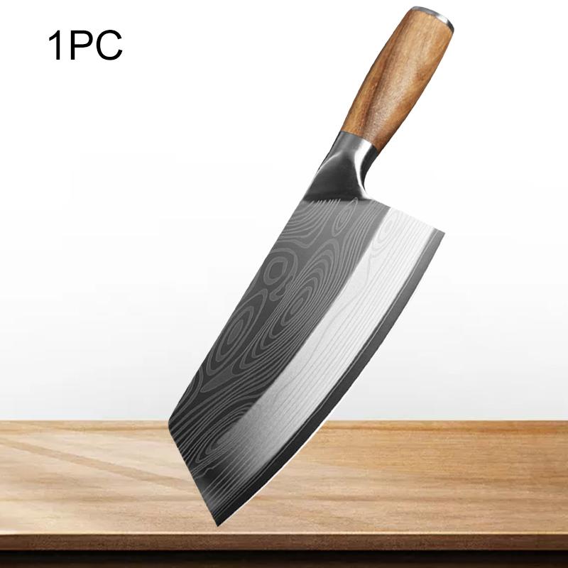 Kitchen Knife Damascus Laser Pattern High Carbon Cleaver Chef Knife Slicing Japanese Ultra Sharp Meat Butcher Cooking Knives