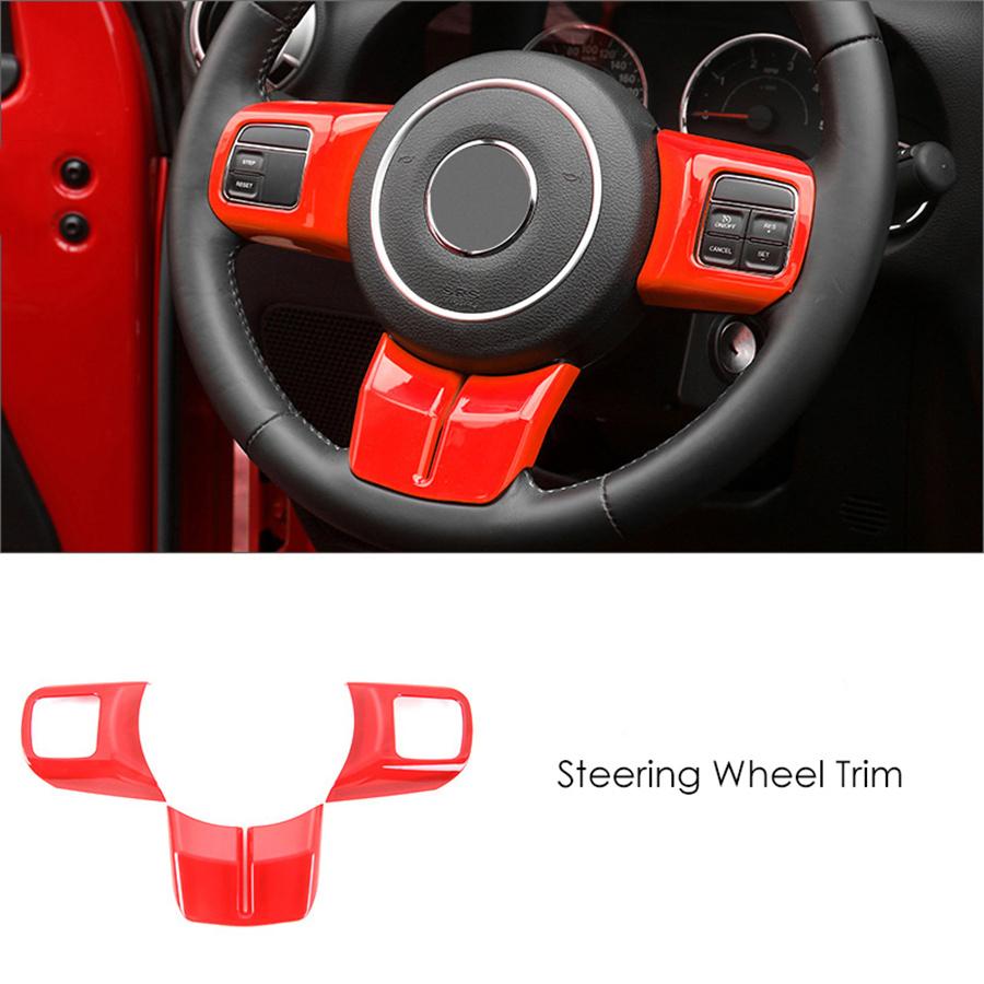 18pcs Red Car Interior Frame Decor Trim Cover For Jeep Wrangler JK 2011-2017