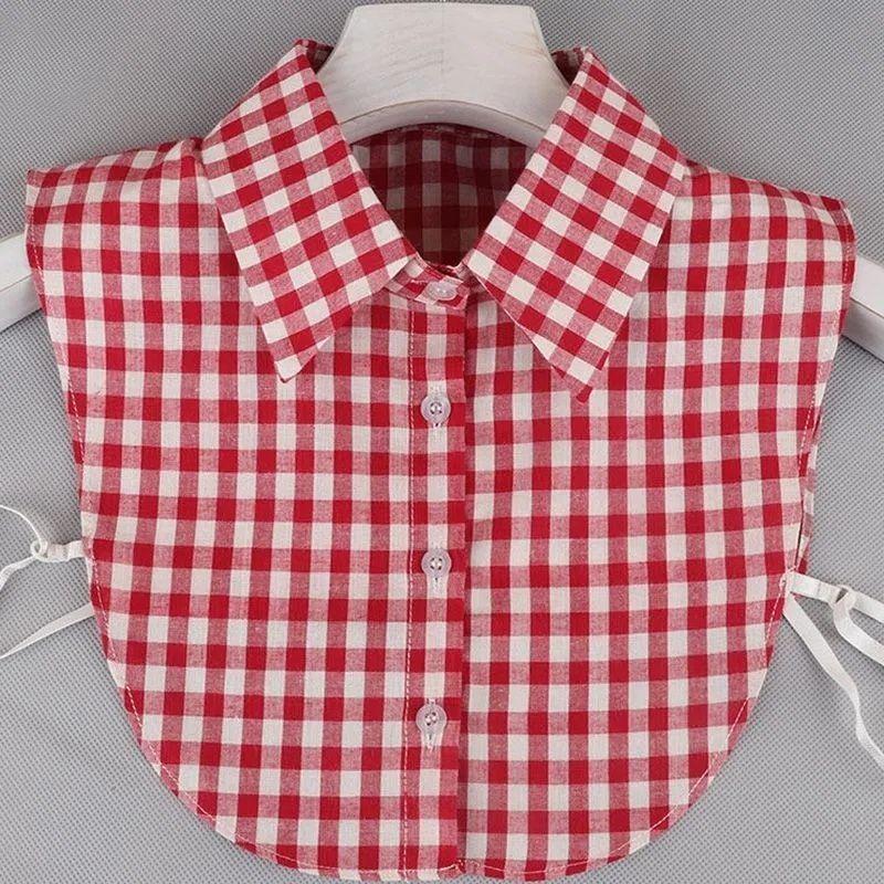 Женский универсальный воротник-подделка в сетку, полосатый, универсальный воротник, рубашка на весну и осень, воротник-подделка, модный трендовый воротник для интерьера