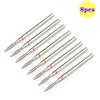 8pcs Diamond Nail Drill Bits Set Cuticle Cleaner Bit for Acrylic Nail Gel Removing Milling Cutter Manicure Machine Accessories