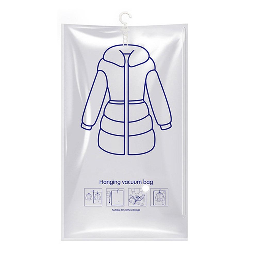 Transparent Hanging Vacuum Storage Bags Hang Hook Clothing Dustproof Cover Clothes