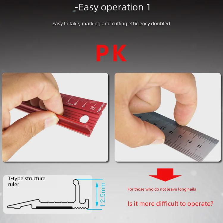 Многофункциональная защитная линейка из алюминиевого сплава - 20 см/30 см/45 см для студентов, рекламы, черчения и резки