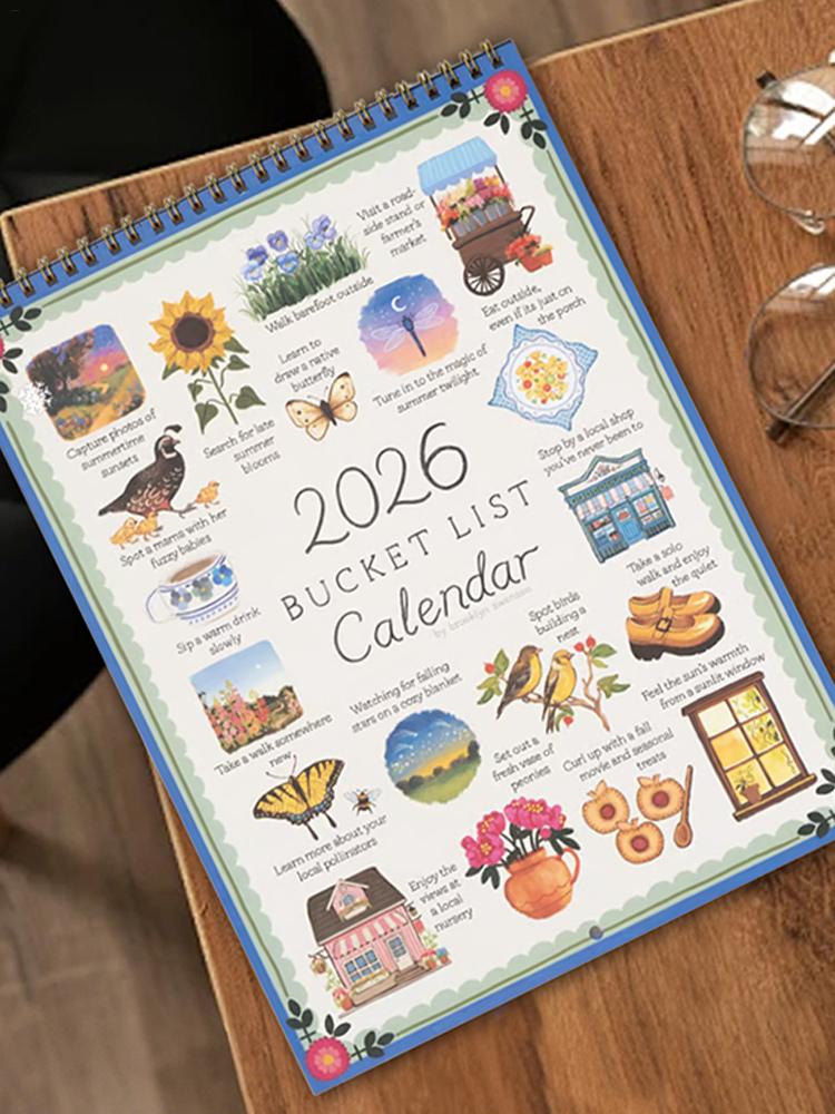 9 X 12 Inch Desk Calendar 2026 Seasonal Spiral Bound Work Supplies Monthly Calendar Planner For Habit Reading Health Mental