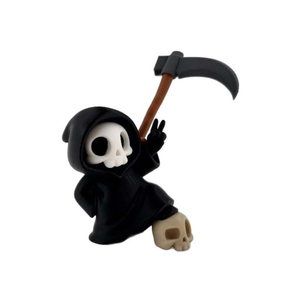 Cute Grim Reaper Toy PLA Halloween Miniature Ghost Desk Statue 3D Printed Doll Bookshelf