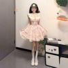 French Sweet Floral Dress Summer New Small Flying Sleeves Puffy Skirt Waist Thin Fairy Short Skirt Japanese Women